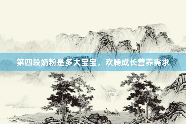 第四段奶粉是多大宝宝，欢腾成长营养需求