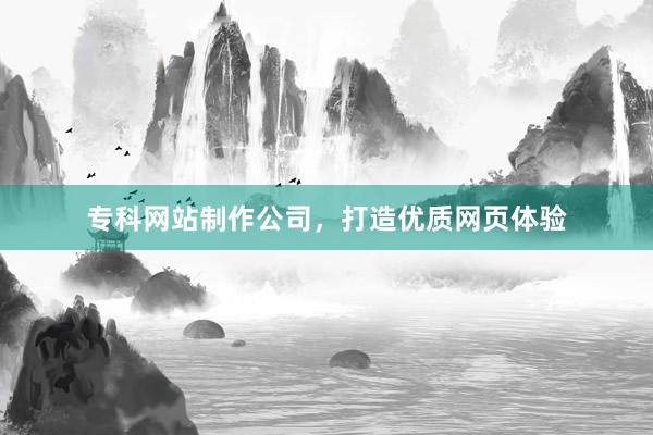 专科网站制作公司，打造优质网页体验