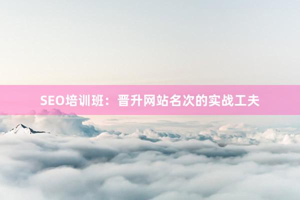 SEO培训班：晋升网站名次的实战工夫